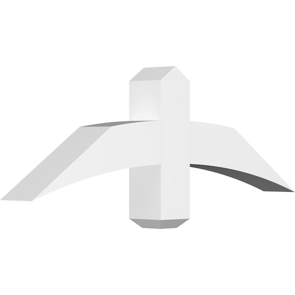 Ekena Millwork Bellingham Architectural Grade PVC Gable Bracket, 36"W x 12"H x 4"D x 4"F, 8/12 Pitch GBP036X12X0404BEL00 - main